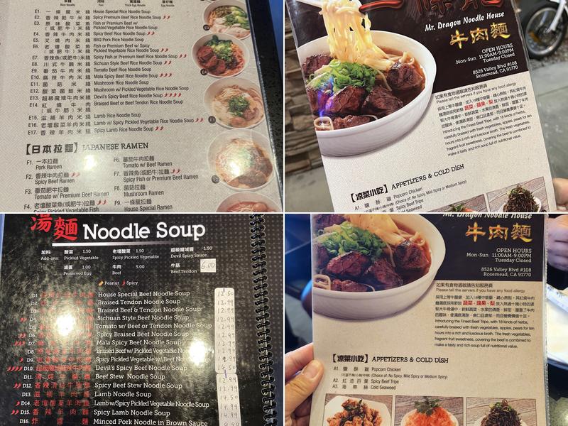 MR DRAGON NOODLE HOUSE Menu