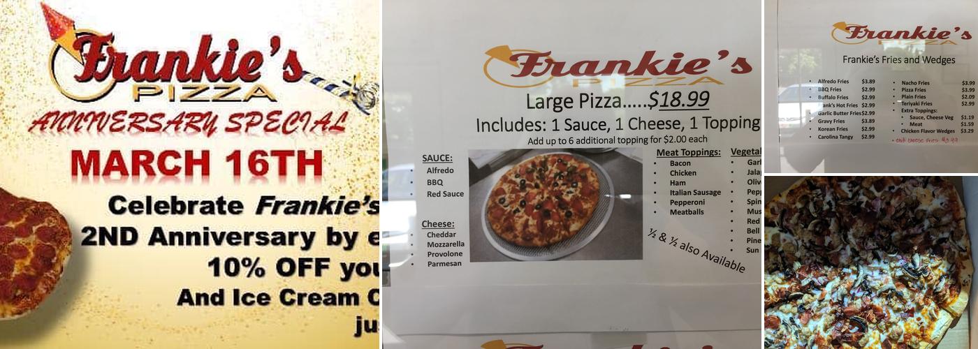 Frankie's Pizza Menu