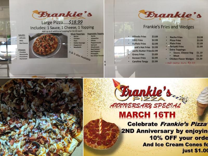 Frankie's Pizza Menu