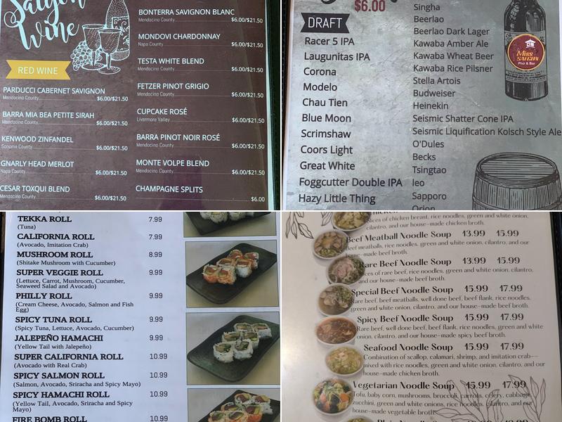 Miss Saigon Pho & Bar Menu