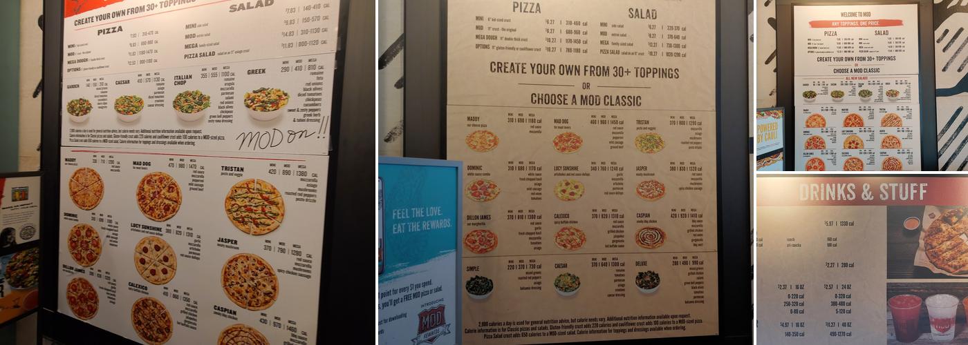 MOD Pizza Menu