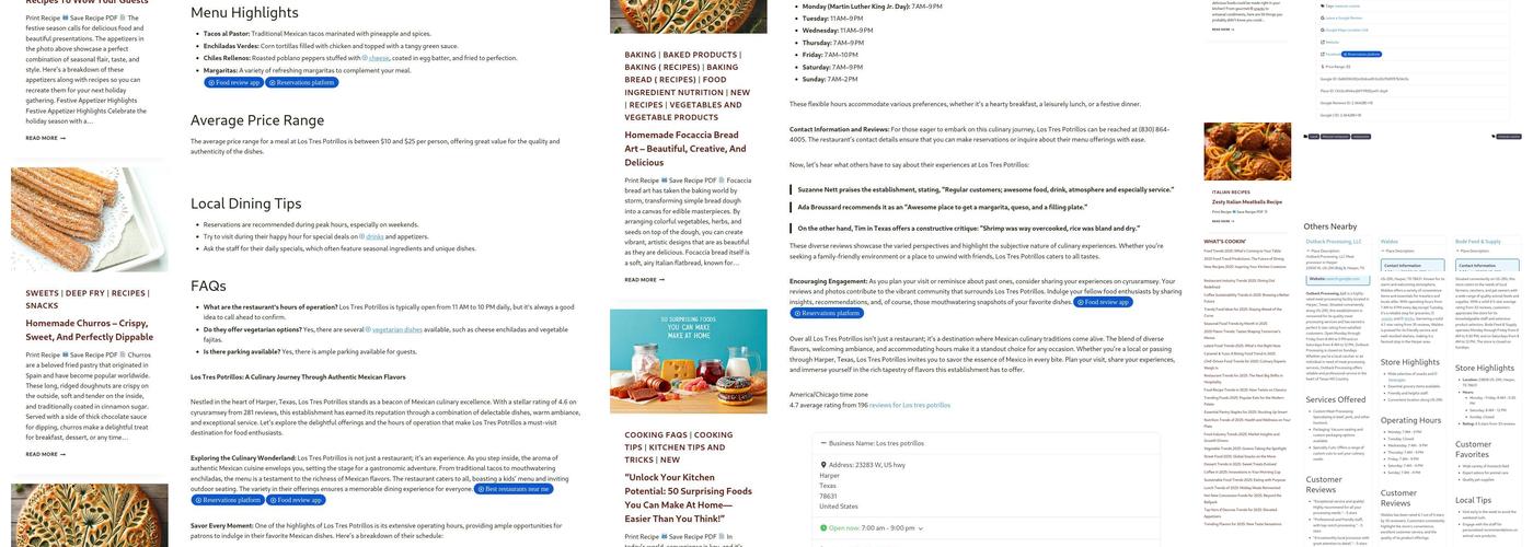 Los tres potrillos Menu