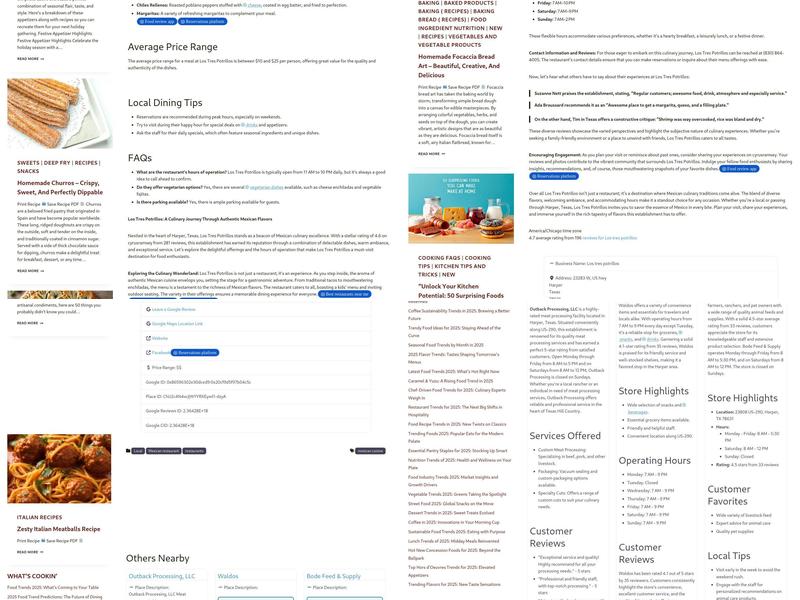 Los tres potrillos Menu