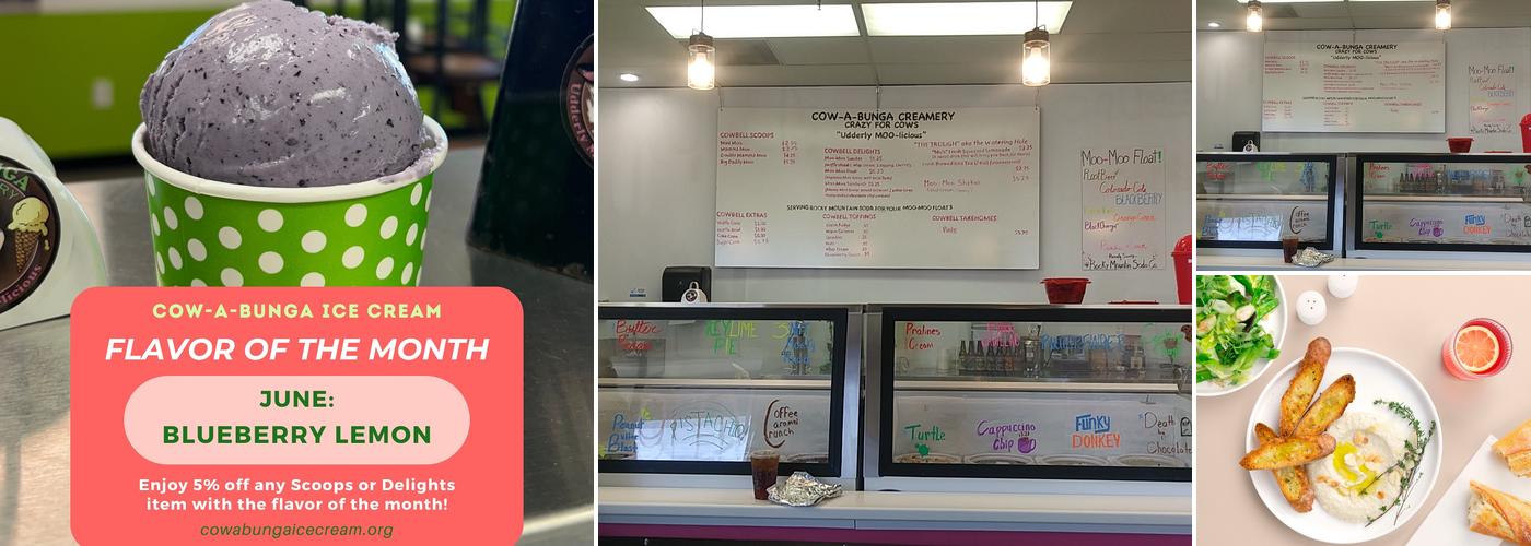 Cow-A-Bunga Ice Cream Menu