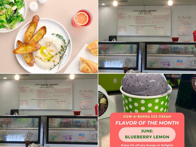Cow-A-Bunga Ice Cream Menu