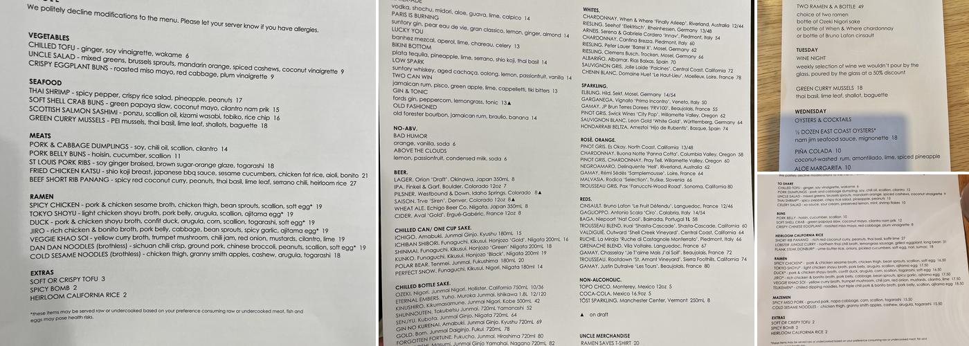 Uncle Menu