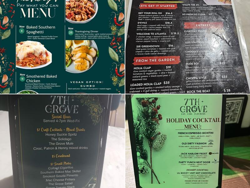 7th + Grove Menu