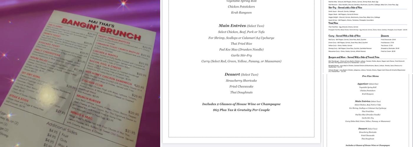Mai Thai Menu