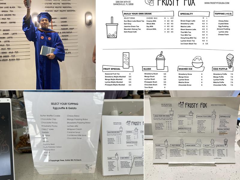 Frosty Fox Gainesville-UF Menu