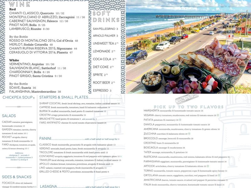 Faro Beachside Eatery Menu