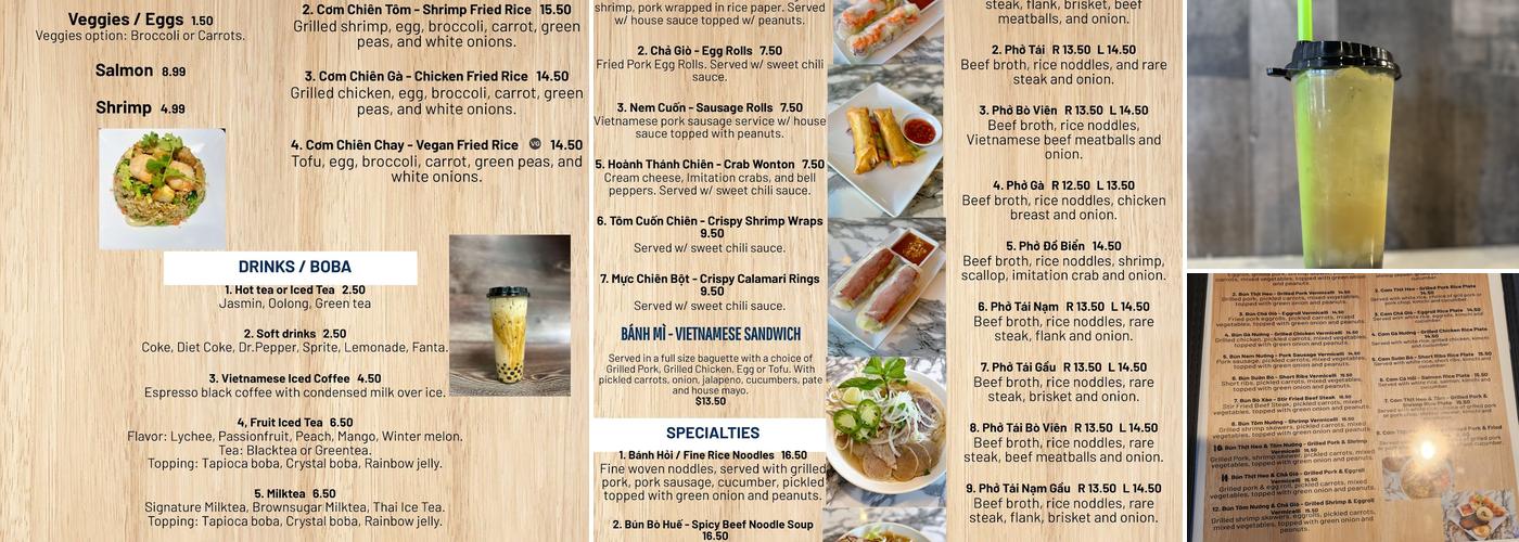 Hot Spring PHO - Vietnamese Cuisine Menu