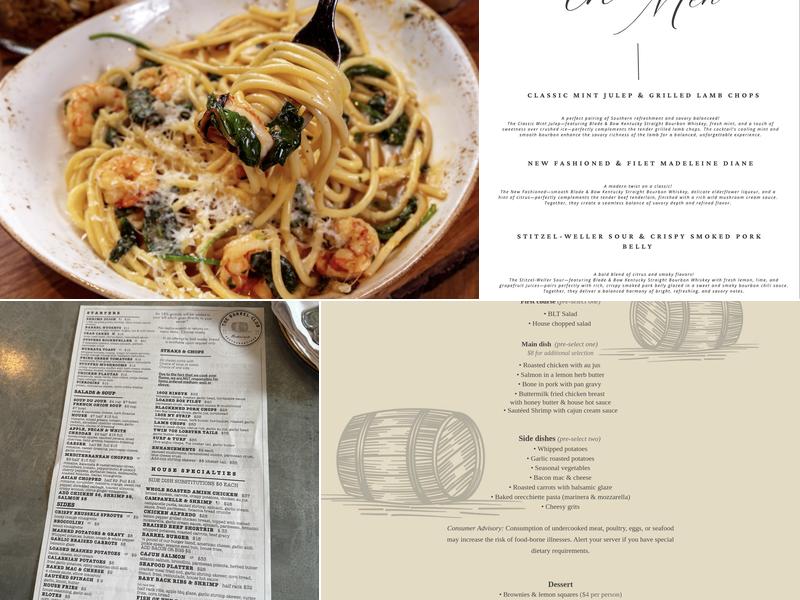 The Barrel Club Menu