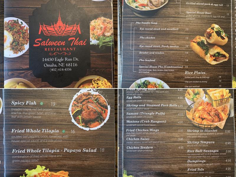 Salween Thai Menu