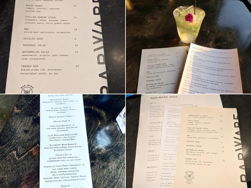 BarWare Menu