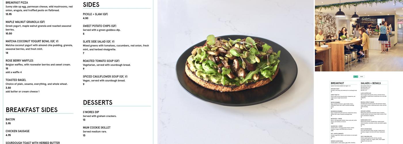 Slate Cafe Midtown Menu