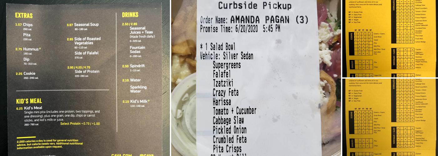 CAVA Menu