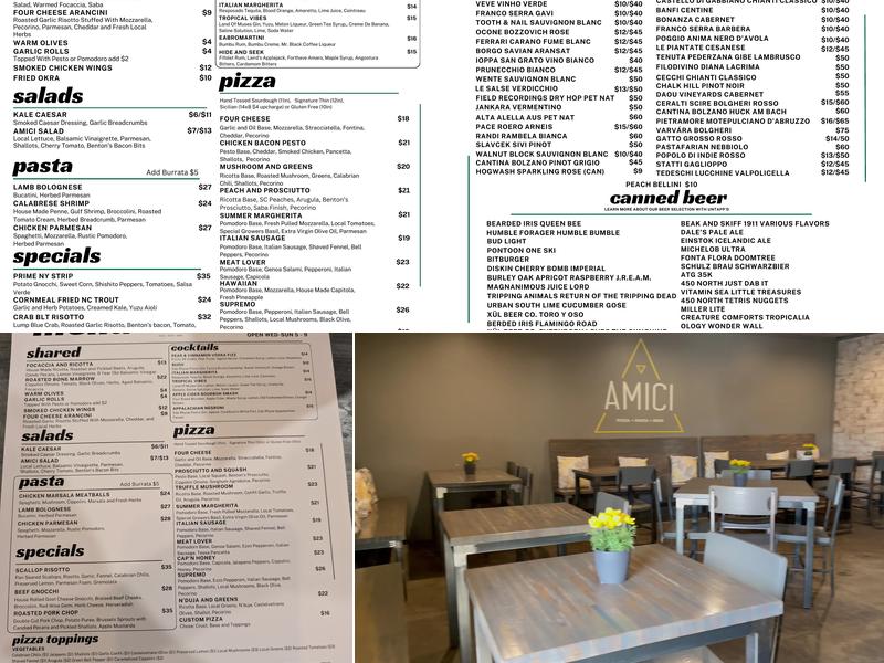 Amici Menu