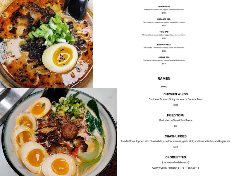 Hoshi Ramen Menu