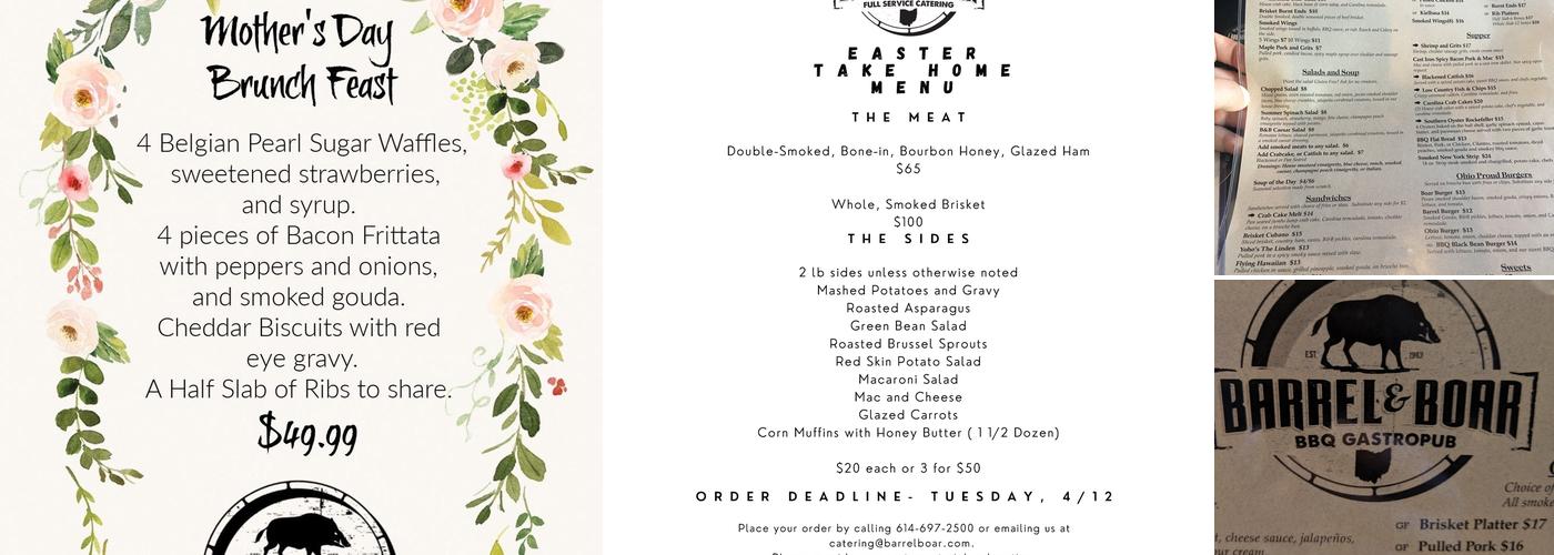 Barrel & Boar Canal Winchester Menu