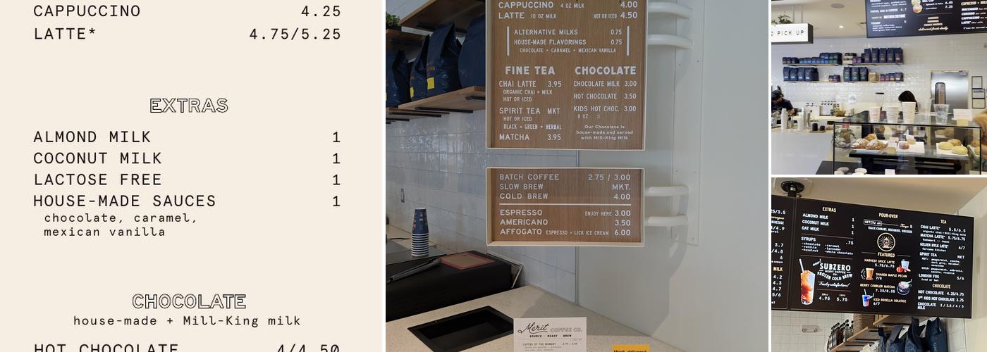 Merit Coffee Co. Menu