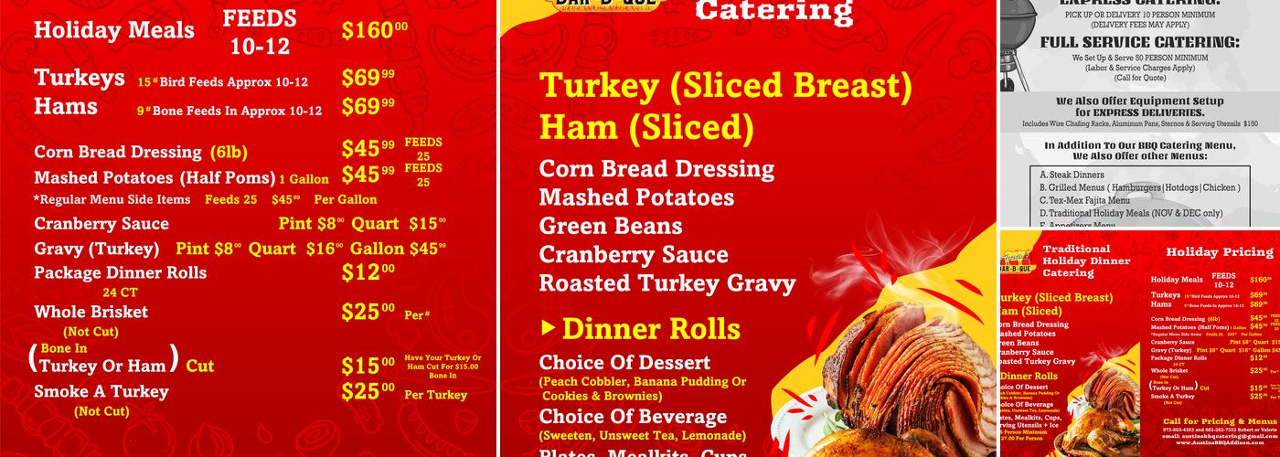 Austin's Bar B Que Menu