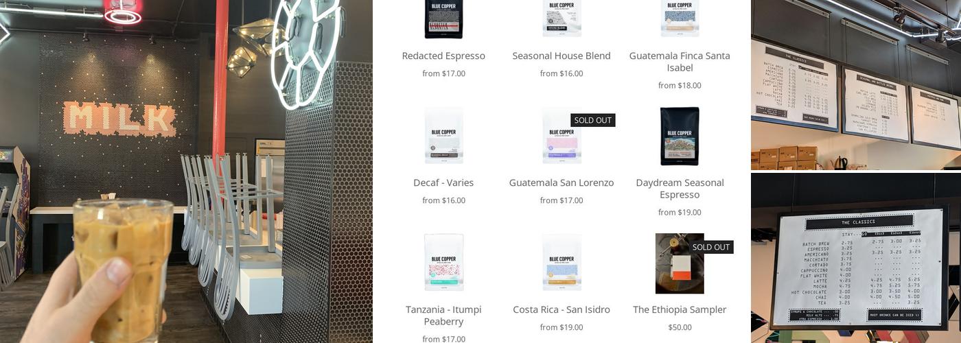 Blue Copper 2000 Menu