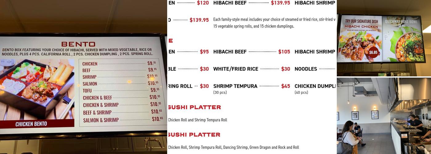 Quickway Japanese Hibachi Menu