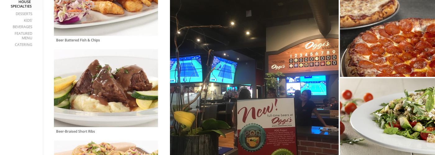 Oggi's Sports | Brewhouse |Pizza Menu