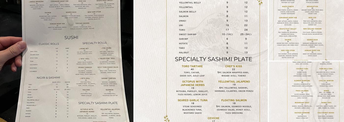 NOVA Kitchen & Bar Menu