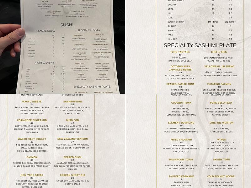 NOVA Kitchen & Bar Menu