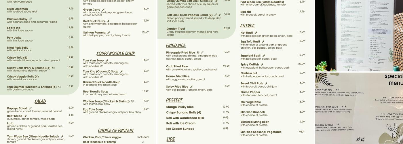 Basil And Co Menu
