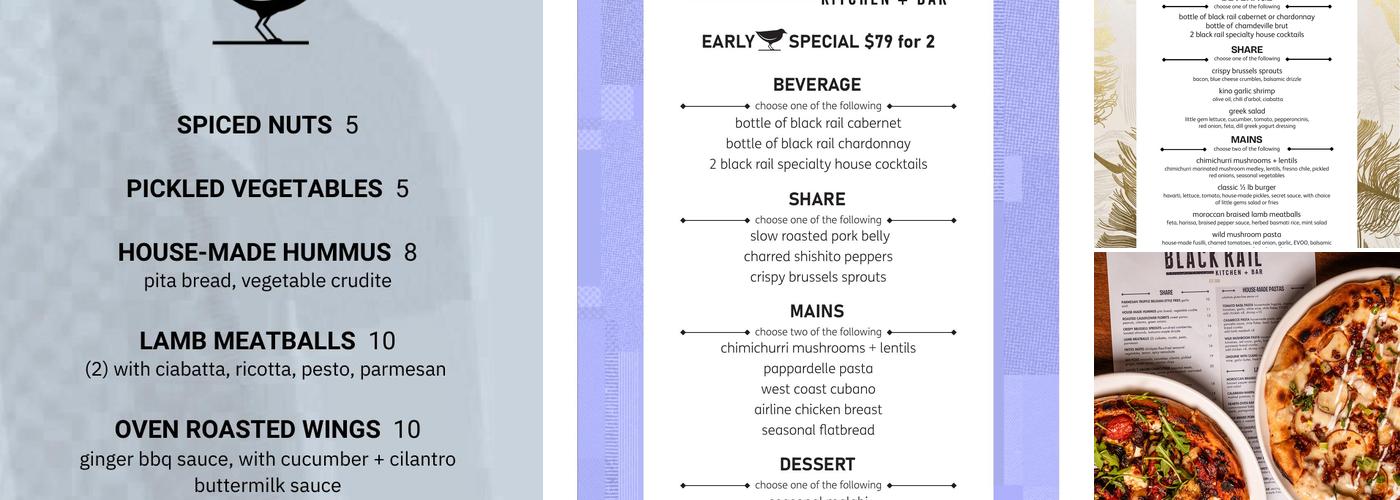 Black Rail Kitchen + Bar Menu