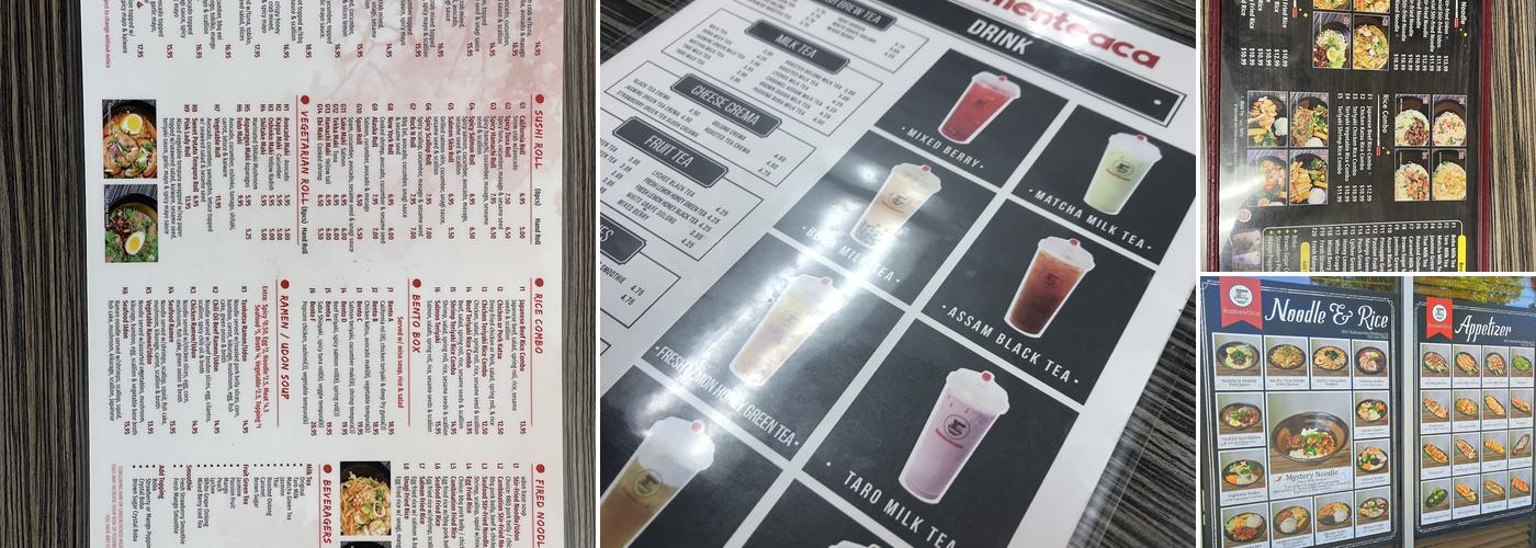 RamenTeaCa Menu