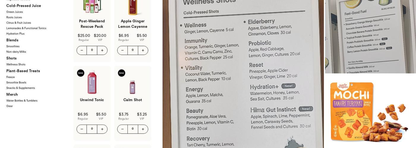 Pressed Juicery Menu