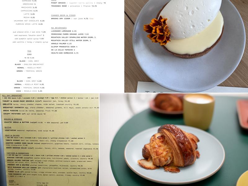 Tartine Inner Sunset Menu