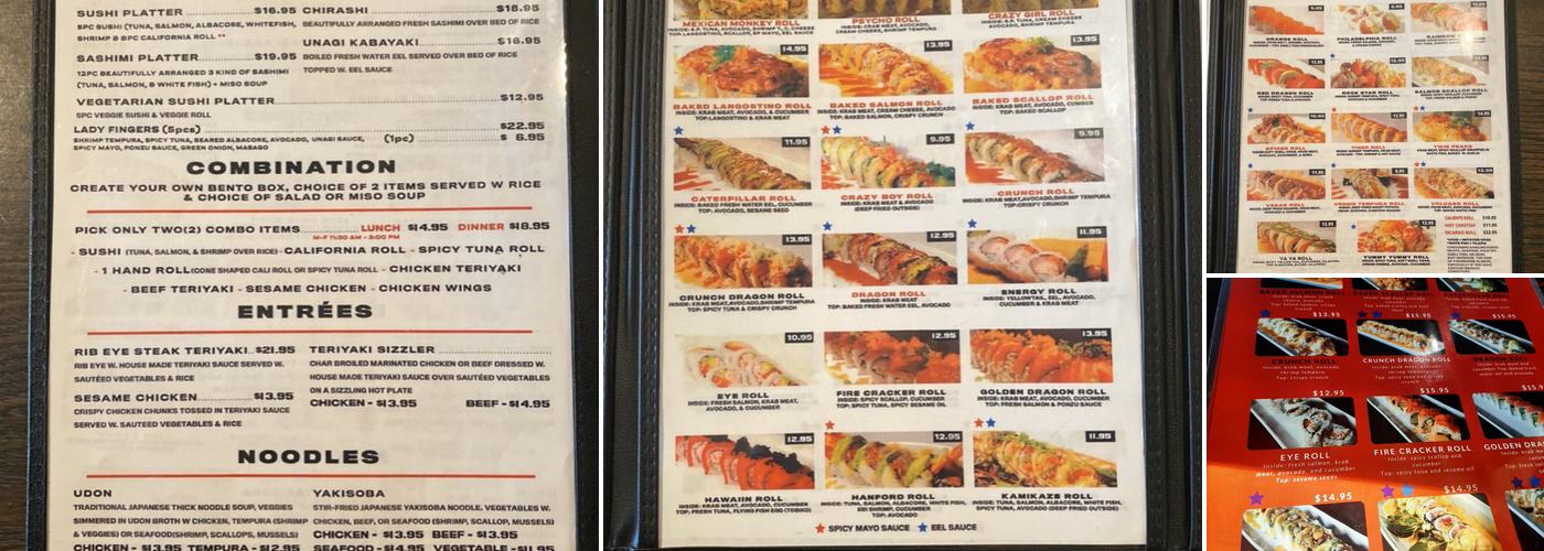 Samurai Sushi Bar Menu