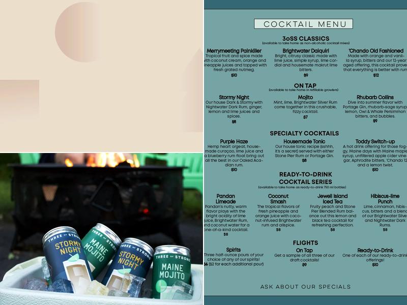 Three of Strong Spirits Menu