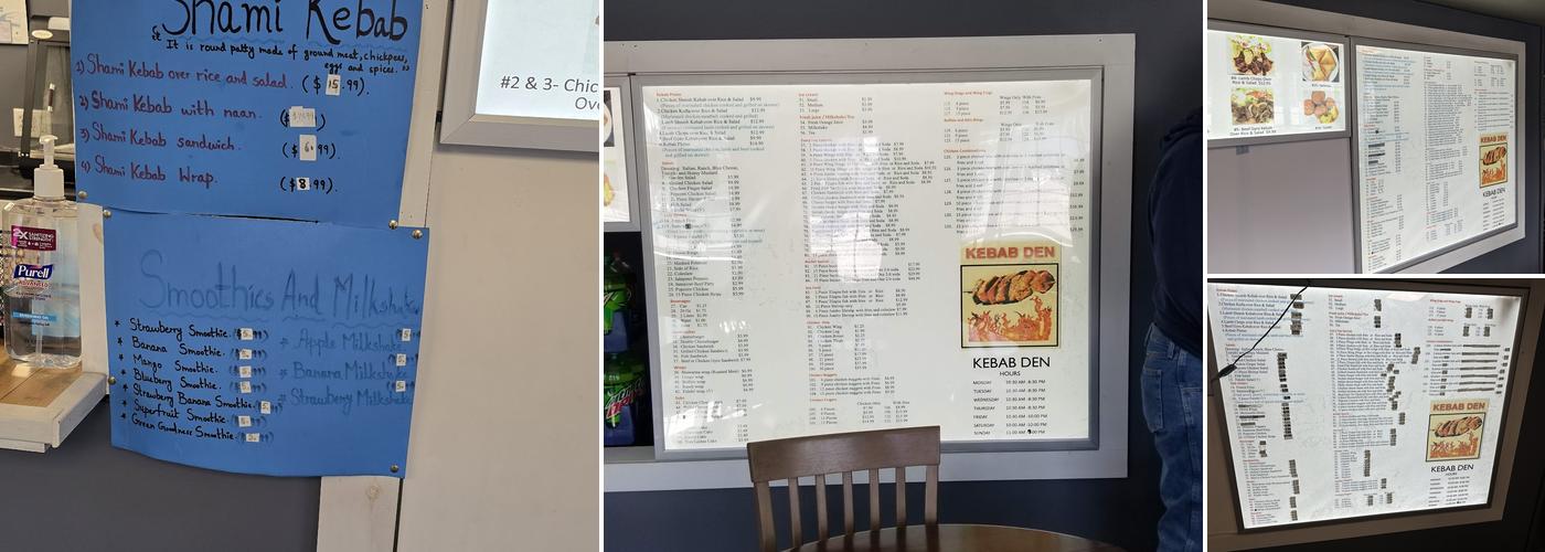 KEBAB DEN Menu