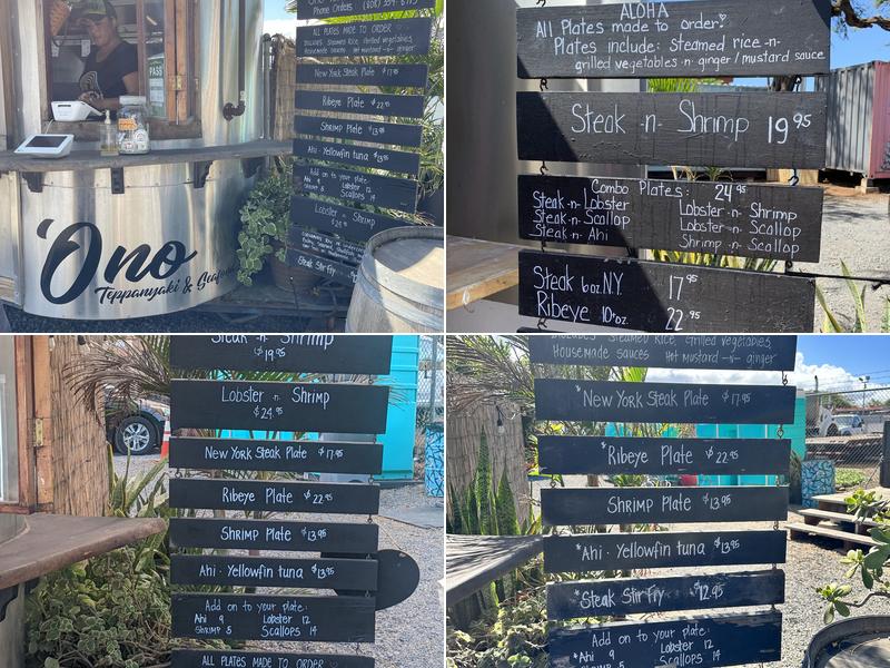 Ono Teppanyaki & Seafood Menu