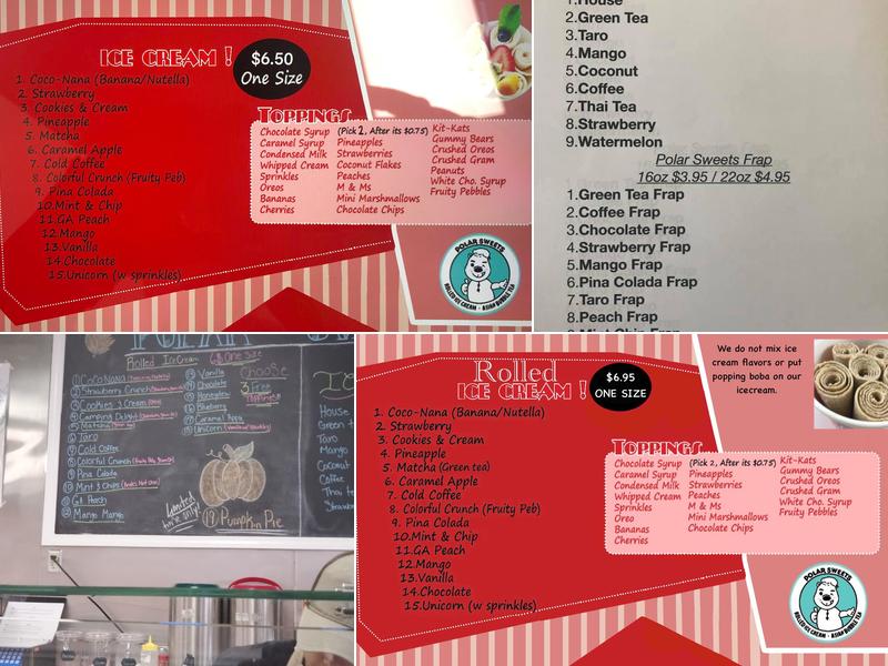 Polar Sweets Menu