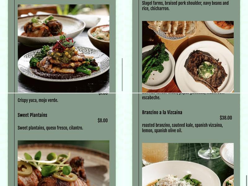 Amaru Menu