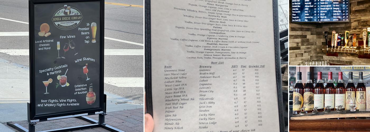 Seneca Cheese Company - Whiskey & Cocktail Bar Menu