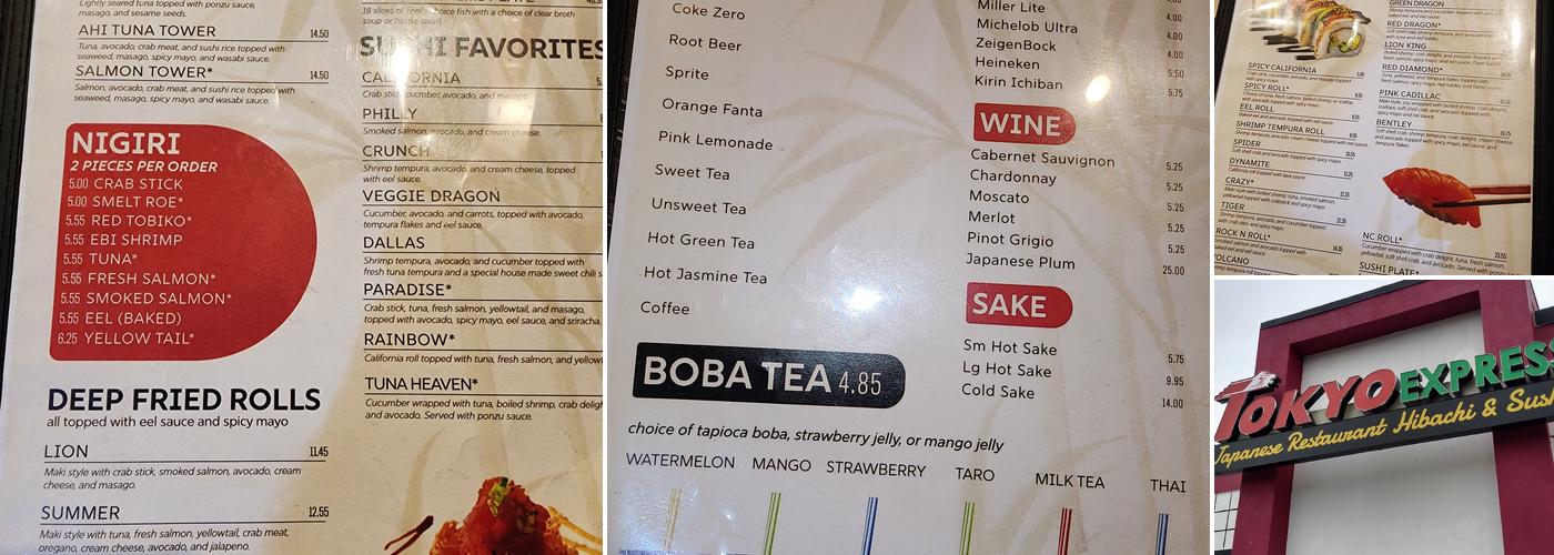 Tokyo Express Menu