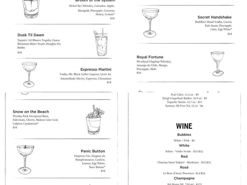 Roquette Menu