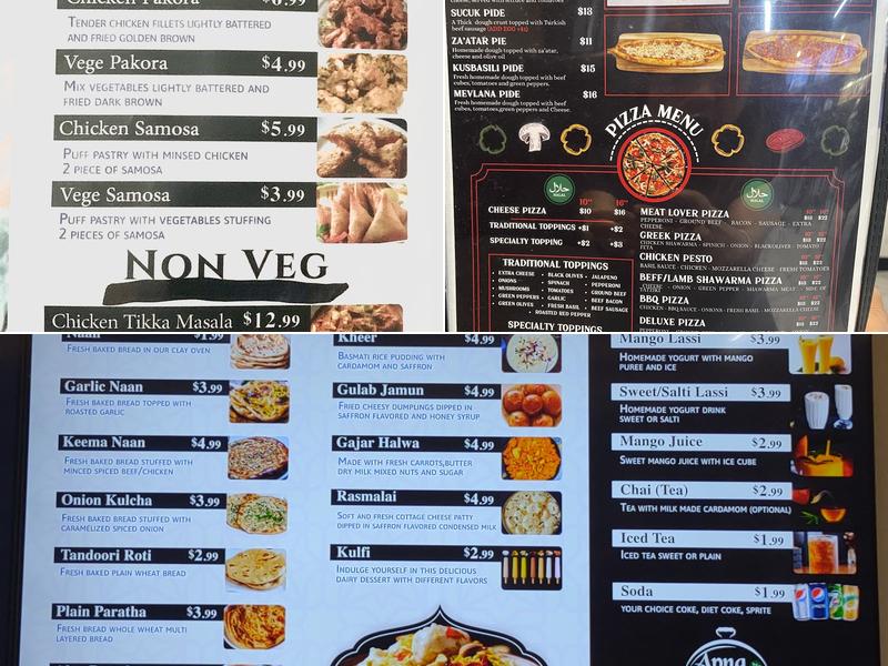 APNA Restaurant Menu
