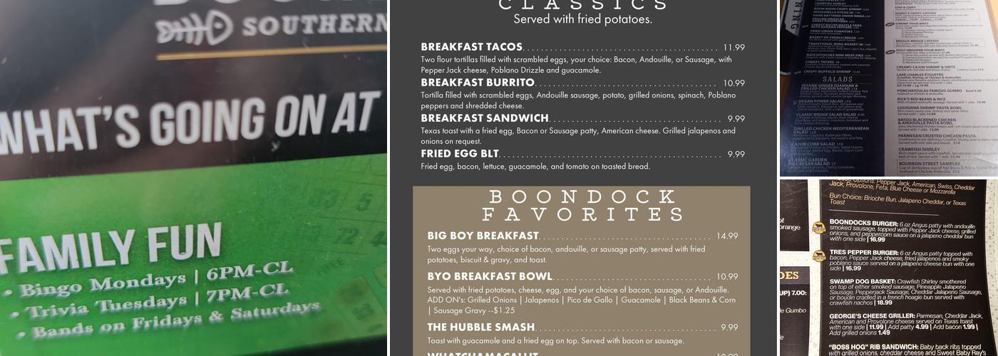 Boondocks Menu