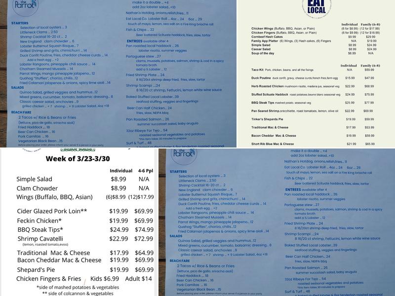 The Parrot Menu