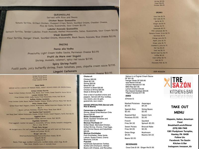 Tre Sazón Kitchen & Bar Menu