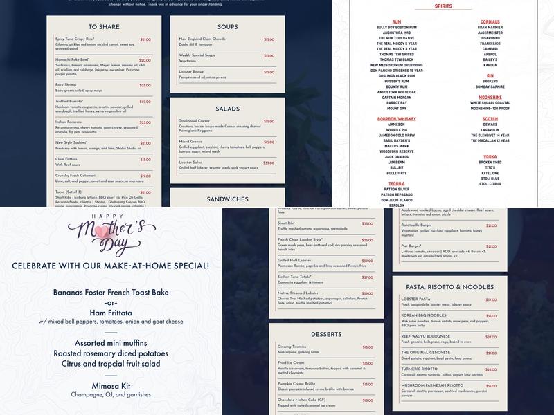 The Reef Menu