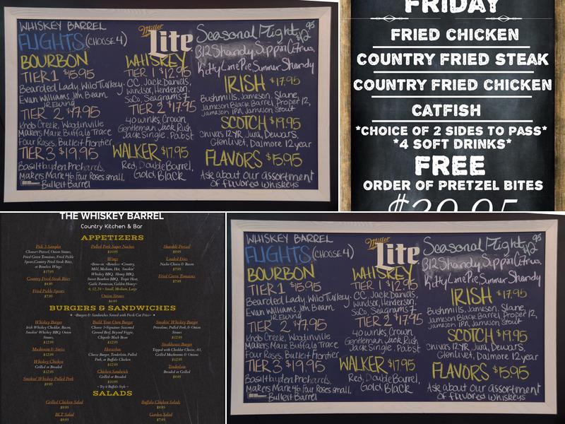 The Whiskey Barrel Menu